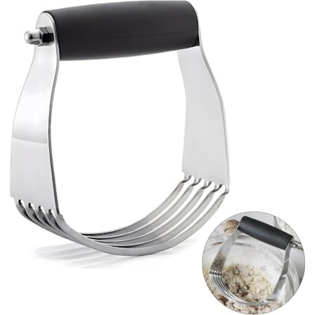 Dejblender i rustfrit stål til bagning, tærtebund, pasta, kage – Tykke skarpe blade for nem blanding – Tåler opvaskemaskine (sort)
