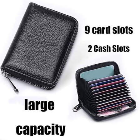 RFID-luottokorttikotelo Nahkainen luottokorttilompakko Pieni vetoketjullinen lompakko naisille ja miehille