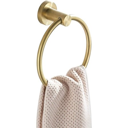 Handdukshållare i rostfritt stål, väggmonterad, handdukshängare borstad guld finish guldfärg