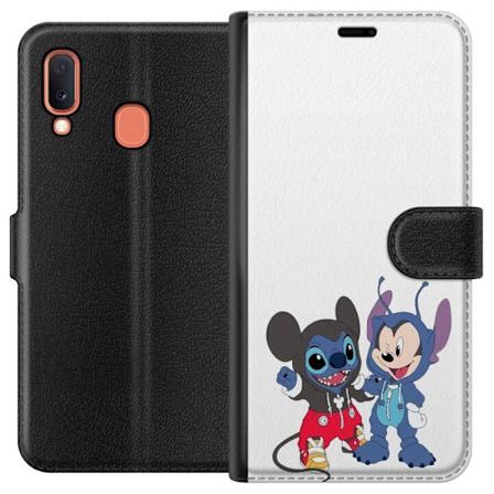 Samsung Galaxy A20e Lommeboketui Stitch Mikke Mus