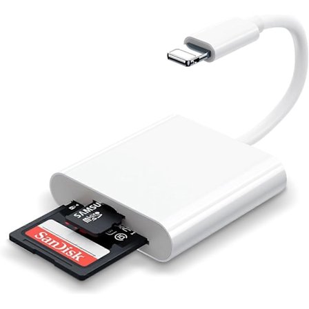 SD-kortlæser til iPhone/iPad, SD-kort, hukommelseskortadapter, kamerakortlæseradapter, Viewer SD-kortadapterkonverter til iPhone