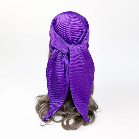 Huvudduk, stor fyrkantig scarf, enfärgad silkesscarf, dam simulerad sidenfärg, satinsatin, centralasiatisk scarf