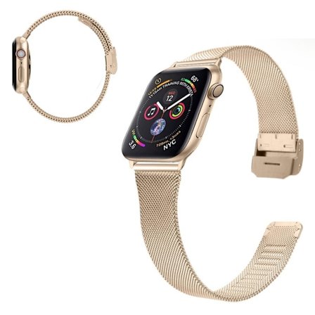 Stainless steel watch band for Apple Watch Series 3/2/1 38mm - Champagne Gold