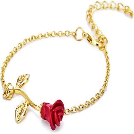 Fint Smycke Julklapp Rosarmband Presenter till Kvinnor Presenter till Mamma Skönheten och Odjuret Smycken Presenter till Hennes Guldfärg Guld, Ros