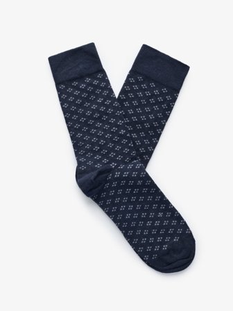 John Henric Men's Marineblaue Karierte Socken Size Onesize