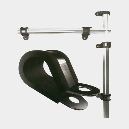 Abraçadeira de borracha / abraçadeira para mangueira, borracha & aço inoxidável, montagem com parafuso à escolha, 20 mm, Ø30 mm, 1 unidade