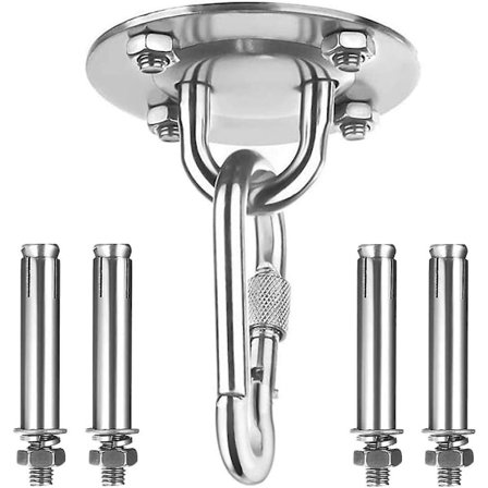 Stainless Steel Ceiling Hook, Swing Sling Love Punching Bag Support Hook, Hammock, Sling Trainer, Punching Bag, Yoga Tether Load Up To 450kg