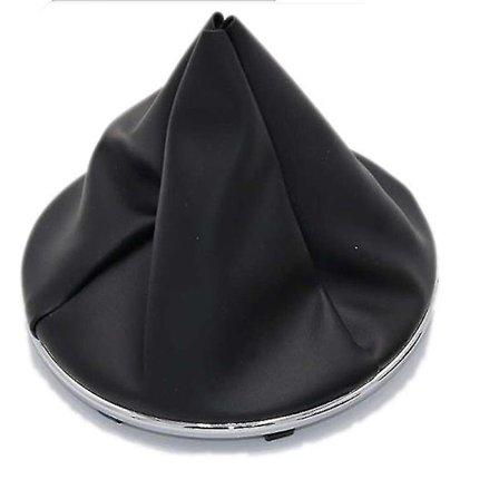 5-trins gearstangsknop til Fiat 500 500c 2007 - 2018 med læderbetræk i sort glans