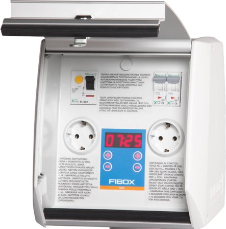 Fibox 611011201 Motorvärmarcentral med jordfelsbrytare, 10 A, Verkstad & fordon