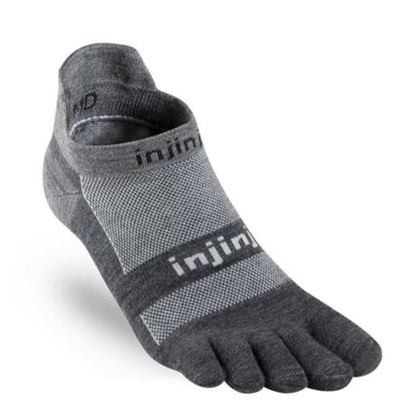 Injinji Run Lightweight No Show Nuwool Men workout socks Grey XL