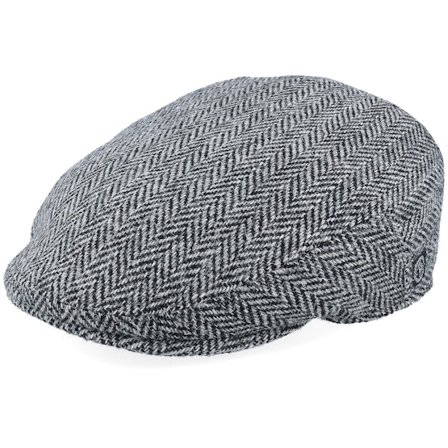 CTH Ericson - Musta flatcap Lippis - Spencer Harris Tweed Black Earflap Flat Cap @ Hatstore