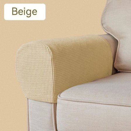 2 stk. Beige Sofa Armlenebeskyttere Sklisikre Stretch Sofa Armlenebeskyttere Møbel Armlene Lenestol Beskyttelsesdeksler Armbeskyttelseshylse