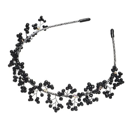 Crystal Winding Headhoop Snowflake Imitation Crystal SVART black