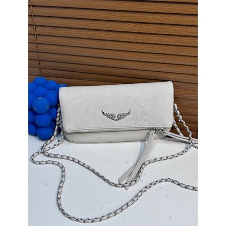 Sort zv vinger hot diamant dame taske pu metal kæde taske