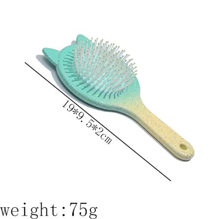 Lysegrønn katteøre-stil stor airbag kam elektro-gullbelagt P