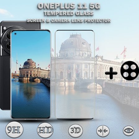 1-Pack ONEPLUS 11 Näytönsuoja & 1-Pack linssinsuoja - Karkaistu Lasi 9H - Super laatu 3D