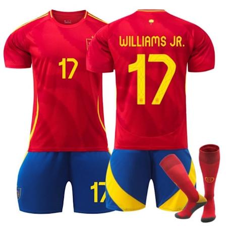 UEFA Euro 2024 Spanien Hemma Barn Fotboll Set No.17 Williams JR.-WELLNESS 24