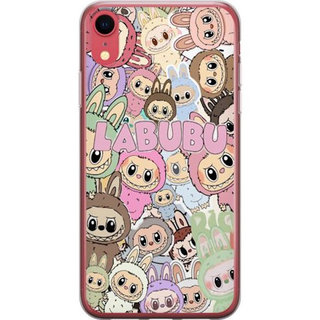 Kompatibelt Mobildeksel til Apple iPhone XR Rosa kawaii-komposisjon med søte tegnede karakterer og myke former