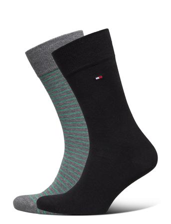 Th Men Small Stripe Sock 2P Black Tommy Hilfiger