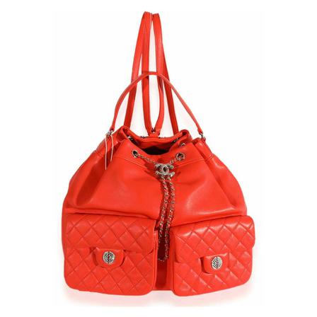 Chanel Vintage Rugzaks , Oranje , Dames , Maat: ONE Size Vintage Tassen