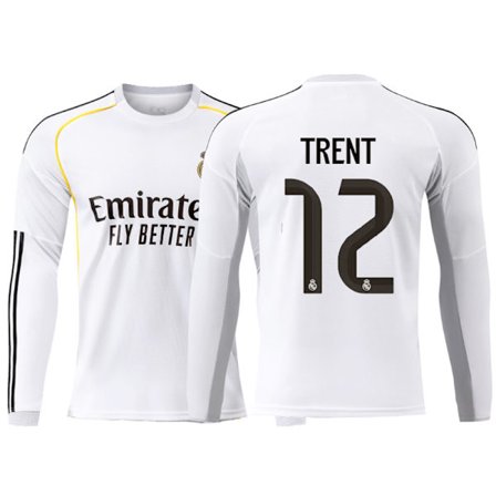 25-26 Real Madrid CF Hjemme Langermet NO.12 TRENT Fotball T-skjorte Drak S-2XL