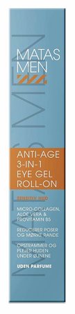 3 for 2 - Matas Striber Men Anti Age 3-in-1 Eye Gel Roll-on til Sensitiv Hud Uden Parfume 15 ml, Mænd, Ansigtspleje, Øjencreme