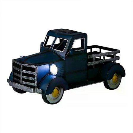 Solar Blomsterpotte, Lastbil Havedekoration, Plantekasse og Lysstreng Bil - blå