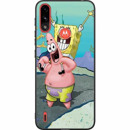 Motorola Moto E7i Power Svart Skal Spongebob Fyrkant