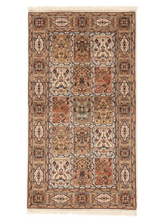Hand Knotted Bakhtiari Indo Rug 88X161 Wool Brown/Beige Small