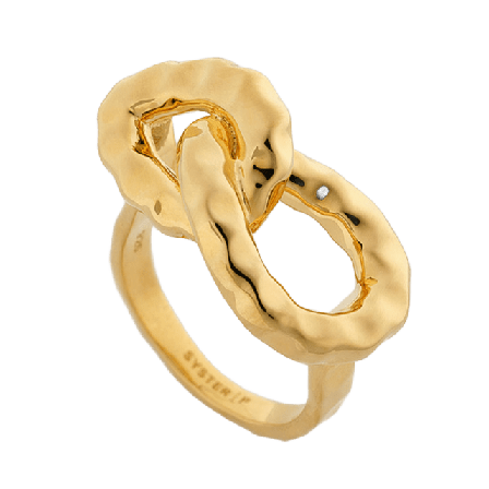 Syster P Bolded Hammered Links Ring Gold Ringar Dam Guld 8