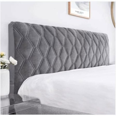 Sengegavl Trekk 140, Sengegavl Beskyttelsestrekk med Stretch Side, Støvtett Vaskbart Sengegavltrekk (Farge: Mørk Grå,