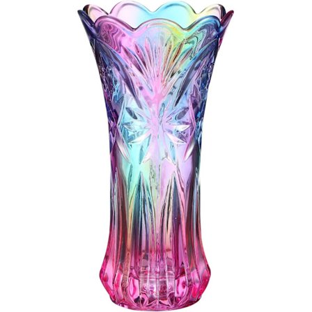 Ainutlaatuinen Kristallilasi Maljakko Dekoratiivinen Sateenkaari Maljakko Kukille Kasveille Astiat Pöytäkeskipiste Värikäs Lasimaljakko Kotiin 