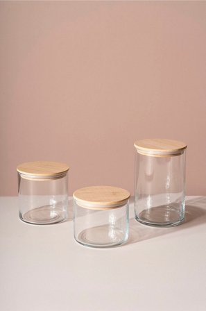 Hermia - Burkuppsättning (3 delar) Jana - Transparent - Förvaringsburkar - Från Homeroom