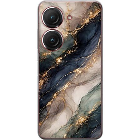 Yhteensopiva Puhelinkuori Asus Asus Zenfone 9 Ylellinen abstrakti marmoritaide mustalla, valkoisella ja kullalla elegantteine linjoineen, eksklusiivin