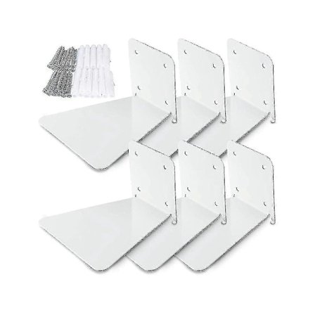 Usynlig Flydende Bogreol Flydende Bogholder Vægmonteret Perforeret Bogholderdragt Hvid [db]