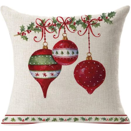 Örngott Noel 45x45cm, 4-pack dekorativa jul bomulls soffa och linne jul soffa säng sovrum stol trädgård - Juldekoration