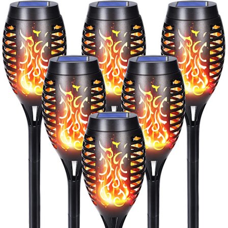 Solcellelamper utendørs - 6 stk. 12 LED solcellelamper med realistisk