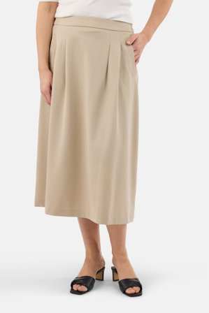 B. COPENHAGEN - Midi Nederdel – Sandfarvet – Med Skrålommer