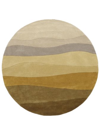 Abstrakt Feeling Handtufted Teppich - Senfgelb Ø 200 Wolle, Im Modernen Stil