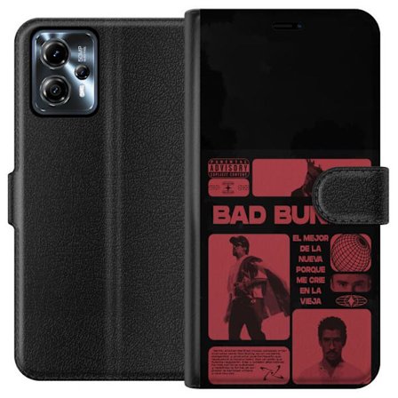 Kompatibelt Lommeboketui til Motorola Moto G13 Bad Bunny NFL-inspirert skjoldlogo med amerikansk fotball og stjerner