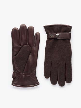 John Henric Men's Dark Brown Leather Gloves Cortina Size 9,5