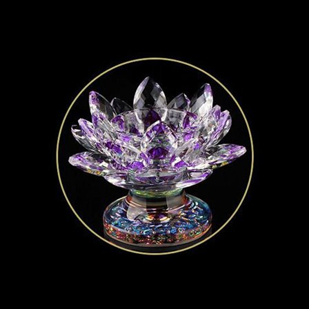 Crysta Lotus Flower Ornament Lotus Flower Figur LILLA