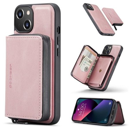 (For iPhone 14) Deksel med stativ og kortlommer, støtsikkert, slank design