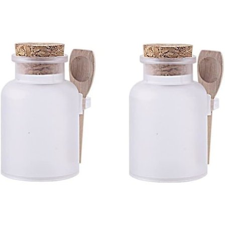 2 stk Plast Runde Matte Badsalt Krydder Saus Krukke Beholder/kjøkken Oppbevaring