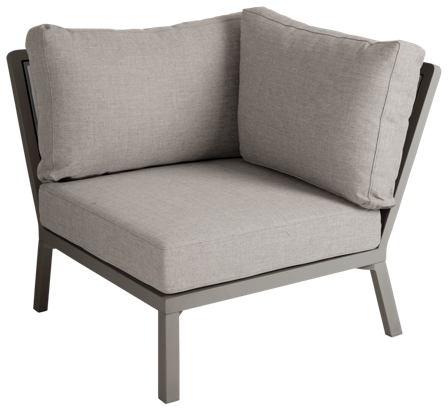 Brafab Samvaro Low Modulsoffa hörn Khaki/Sand, Utemöbler