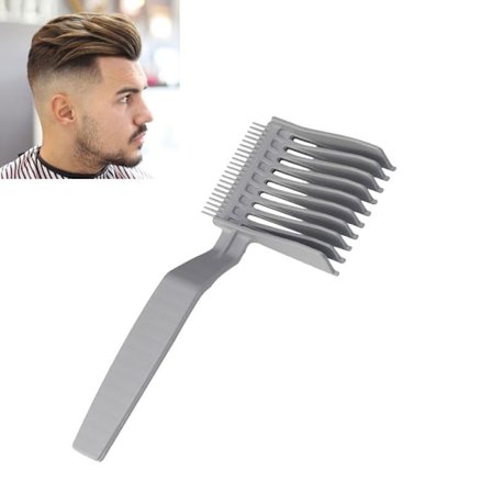 Hårkam for menn, buet posisjoneringssaks kam