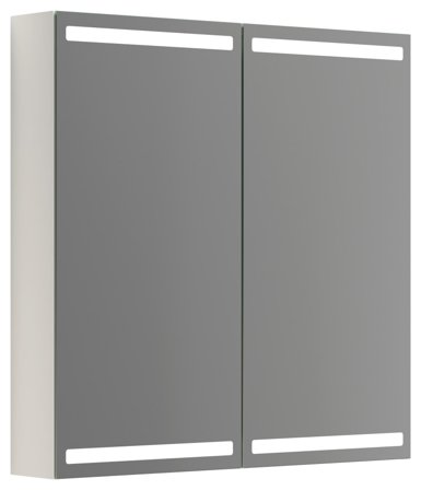 Dansani Luna Level Spegelskåp 80 cm, med ljusstyrning Vit matt, Badrum