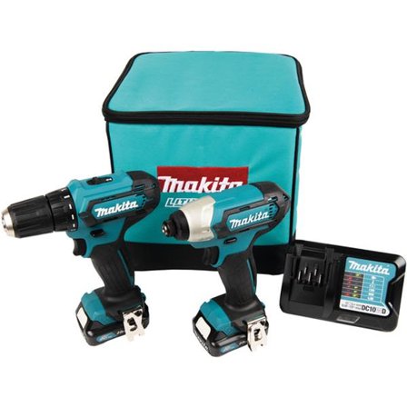 Makita CLX224A Verktøypakke borskrutrekker + slagskrutrekker, Maskiner