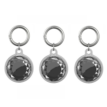 AirTag-hållare med nyckelring - Klar med mörk ton