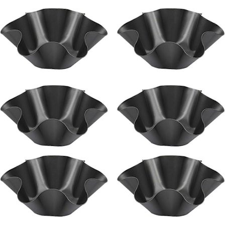 6 stk Tortillapanne Sett Non-Stick Vaffel Tortillaskål Panner Karbonstål Taco Salatbolle Produsent Varmebestandig Blomst (FMY)